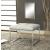 Swanson Leatherette Tufted Ottoman with Chrome Base