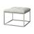 Swanson Leatherette Tufted Ottoman with Chrome Base