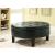 Reginald Round Tufted Leatherette Storage Ottoman