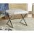 Rita Square Leatherette Ottoman with X-cross Chrome Base