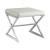 Rita Square Leatherette Ottoman with X-cross Chrome Base