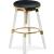 Venus Faux Leather Adjustable Stool with Thick Acrylic & Gold Base