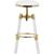 Venus Faux Leather Adjustable Stool with Thick Acrylic & Gold Base