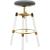 Venus Faux Leather Adjustable Stool with Thick Acrylic & Gold Base