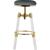 Venus Faux Leather Adjustable Stool with Thick Acrylic & Gold Base