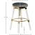 Venus Faux Leather Adjustable Stool with Thick Acrylic & Gold Base