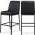Bryce Faux Leather Bar Stool with Matte Black Metal Legs