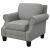 Sheldon Woven Fabric Chair with Rolled Arms Grey