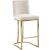 Heidi Velvet Counter Stool with Polished Gold Metal Frame
