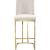 Heidi Velvet Counter Stool with Polished Gold Metal Frame