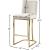 Heidi Velvet Counter Stool with Polished Gold Metal Frame
