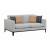 Apperson Cushioned Back Linen Fabric Sofa