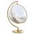 Luna Acrylic Swing Bubble Accent Chair with Gold Metal Base
