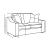 Ashlyn Polyester Fabric Sloped Arms Loveseat