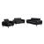 Shania Track Arms Leatherette Living Room Set w/Tapered Legs