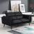 Shania Track Arms Leatherette Loveseat with Tapered Legs
