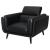 Shania Track Arms Leatherette Chair with Tapered Legs