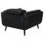 Shania Track Arms Leatherette Chair with Tapered Legs