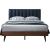 Vance Mid-Century Modern Linen Fabric Bed
