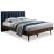 Vance Mid-Century Modern Linen Fabric Bed
