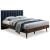 Vance Mid-Century Modern Linen Fabric King Size Bed