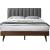 Vance Mid-Century Modern Linen Fabric Queen Size Bed
