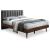 Vance Mid-Century Modern Linen Fabric Queen Size Bed