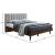 Vance Mid-Century Modern Linen Fabric Queen Size Bed