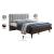 Vance Mid-Century Modern Linen Fabric King Size Bed