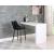 Sleek Velvet Bar Stool with Matte Black Metal Legs & Gold Tips