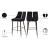Sleek Velvet Bar Stool with Matte Black Metal Legs & Gold Tips