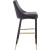 Sleek Velvet Bar Stool with Matte Black Metal Legs & Gold Tips