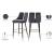 Sleek Velvet Bar Stool with Matte Black Metal Legs & Gold Tips