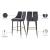 Sleek Velvet Bar Stool with Matte Black Metal Legs & Gold Tips