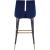Sleek Velvet Bar Stool with Matte Black Metal Legs & Gold Tips
