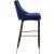 Sleek Velvet Bar Stool with Matte Black Metal Legs & Gold Tips