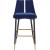 Sleek Velvet Bar Stool with Matte Black Metal Legs & Gold Tips