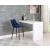 Sleek Velvet Bar Stool with Matte Black Metal Legs & Gold Tips