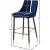 Sleek Velvet Bar Stool with Matte Black Metal Legs & Gold Tips