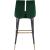 Sleek Velvet Bar Stool with Matte Black Metal Legs & Gold Tips