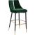 Sleek Velvet Bar Stool with Matte Black Metal Legs & Gold Tips