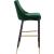 Sleek Velvet Bar Stool with Matte Black Metal Legs & Gold Tips