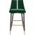 Sleek Velvet Bar Stool with Matte Black Metal Legs & Gold Tips