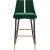 Sleek Velvet Bar Stool with Matte Black Metal Legs & Gold Tips