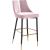 Sleek Velvet Bar Stool with Matte Black Metal Legs & Gold Tips