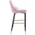 Sleek Velvet Bar Stool with Matte Black Metal Legs & Gold Tips