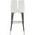 Sleek Velvet Bar Stool with Matte Black Metal Legs & Gold Tips