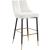 Sleek Velvet Bar Stool with Matte Black Metal Legs & Gold Tips