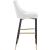 Sleek Velvet Bar Stool with Matte Black Metal Legs & Gold Tips
