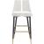Sleek Velvet Bar Stool with Matte Black Metal Legs & Gold Tips